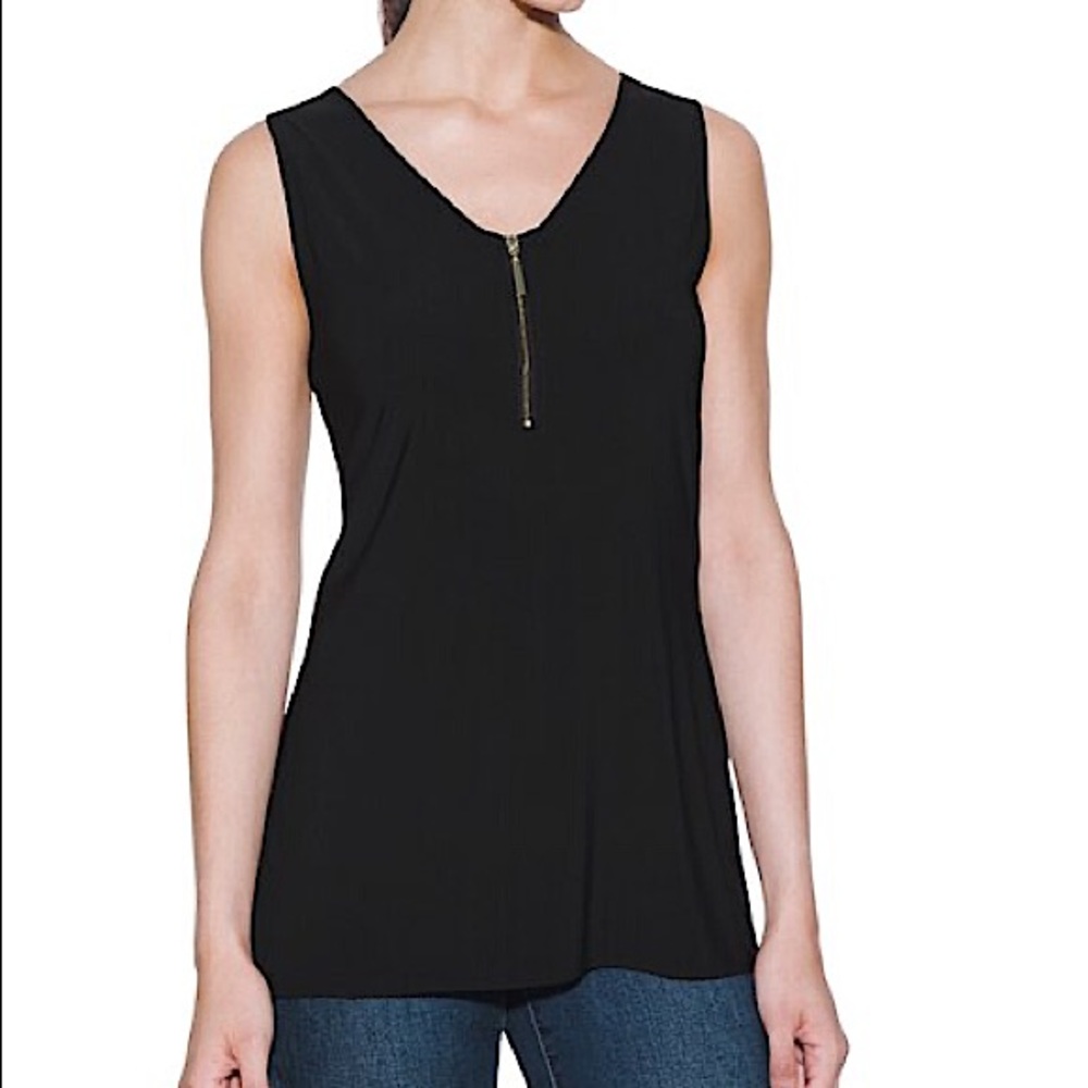WHBM ZIP V-NECK SLEEVELESS TUNIC